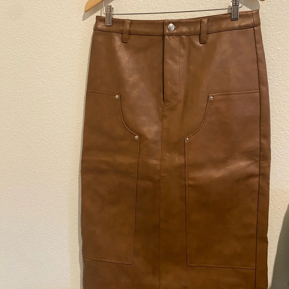 Rails NWOT! Amos Faux Leather Midi Skirt Size: 8 - Picture 4 of 8